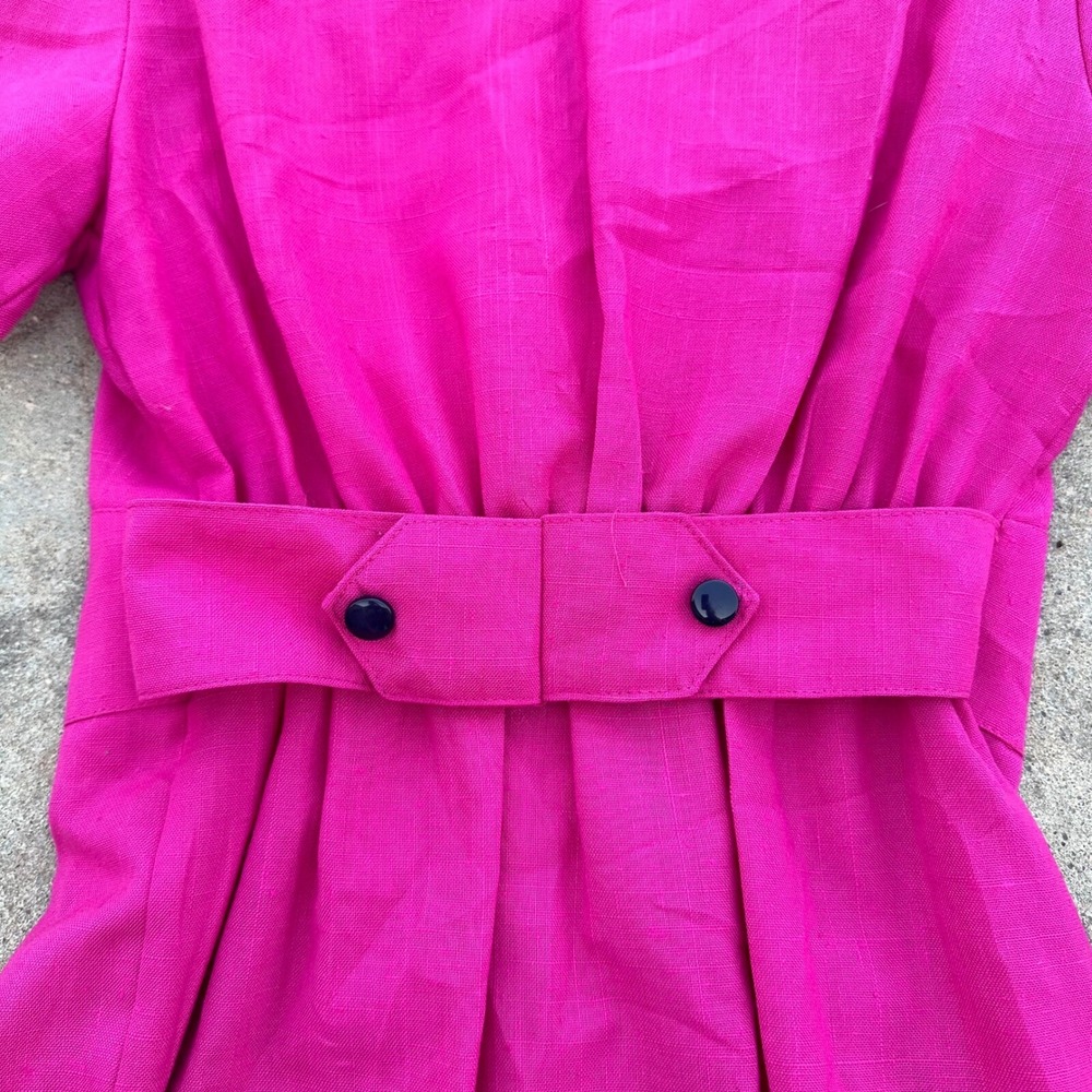 Damon Petite Vintage 80s Dress Double Breasted Pink Career Party Size 4 - Picture 10 of 13